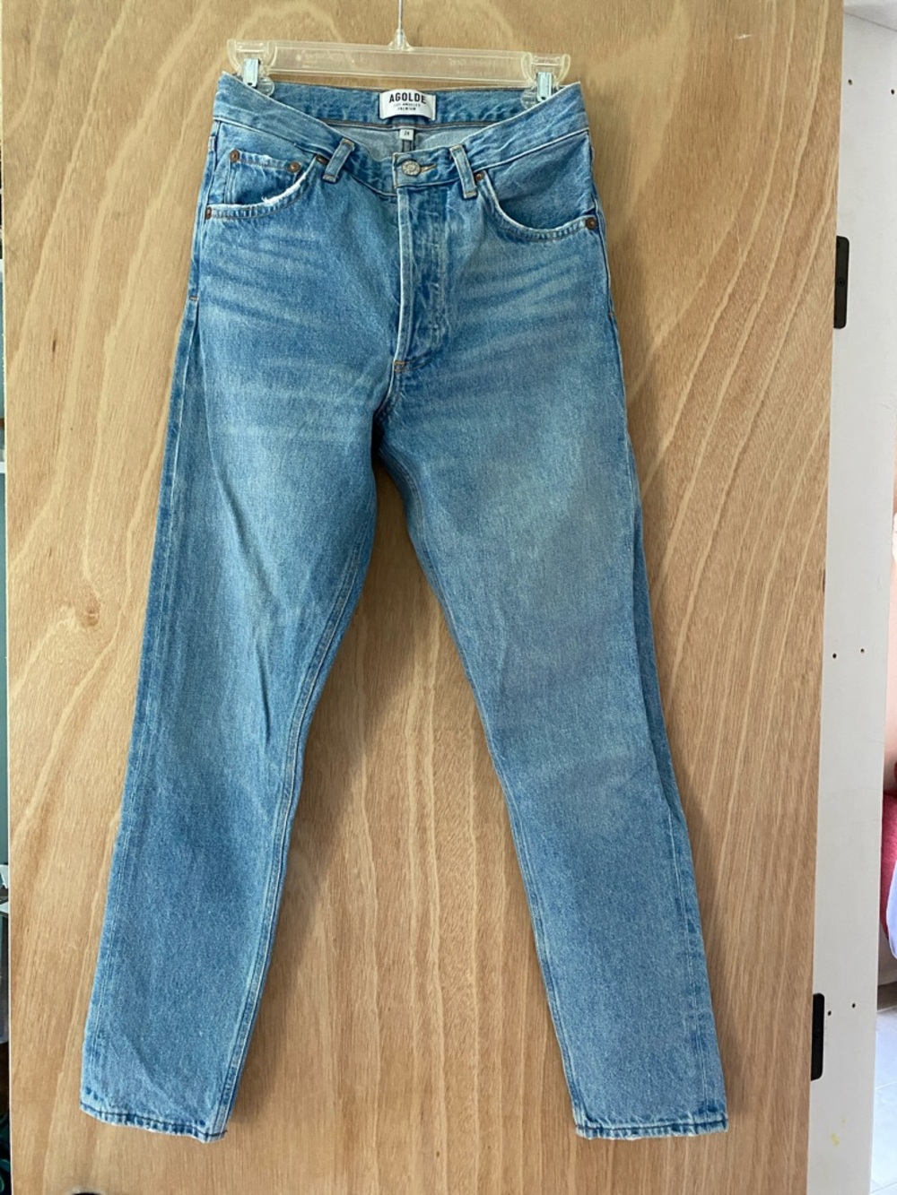 Agolde Light Blue Slim Straight Jeans